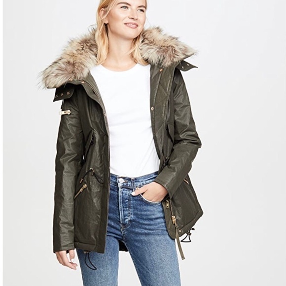 SAM. Devon Parka Fur Coated Zip Jacket Green Medium Cotton Winter Fall Warm - Picture 1 of 14